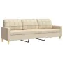 Set of 3 sofas with footrest and cream fabric cushions by , Sofas - Ref: Foro24-3278345, Price: 578,79 €, Discount: %