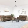 Set of sofas with footrest 3 pieces brown fabric by , Sofas - Ref: Foro24-3278330, Price: 532,85 €, Discount: %