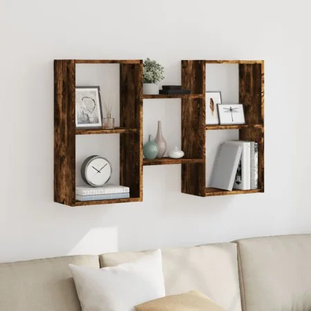 Estantería de pared madera ingeniería roble ahumado 96x18x60 cm de , Estantes y estanterías - Ref: Foro24-853231, Precio: 42,...