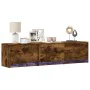 Mueble de TV LED madera ingeniería roble ahumado 165x34x40 cm de , Muebles TV - Ref: Foro24-852254, Precio: 109,19 €, Descuen...