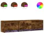 Mueble de TV LED madera ingeniería roble ahumado 165x34x40 cm de , Muebles TV - Ref: Foro24-852254, Precio: 109,19 €, Descuen...