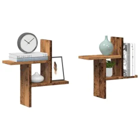 Wandregale 2 Stück gealtertes Holzwerkstoff 38x12x38cm von , Regale und Regale - Ref: Foro24-853252, Preis: 24,33 €, Rabatt: %