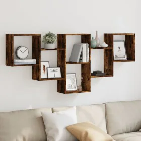Wall shelf engineered wood smoked oak 159x18x66cm by , Shelves and shelves - Ref: Foro24-853303, Price: 47,61 €, Discount: %