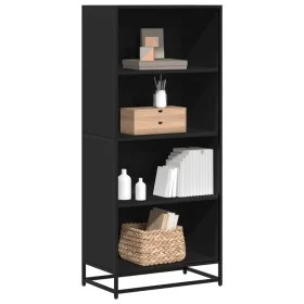 Black engineered wood shelf 60x35x139 cm by , Bookcases and shelves - Ref: Foro24-3300840, Price: 103,77 €, Discount: %