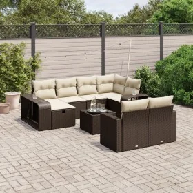 Set of garden sofas 11 pcs cushions synthetic rattan brown by , Garden sets - Ref: Foro24-3266253, Price: 646,53 €, Discount: %