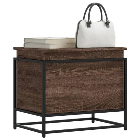 Storage box with brown oak wood lid 60x40x51.5 cm by , Storage baskets - Ref: Foro24-848798, Price: 54,68 €, Discount: %