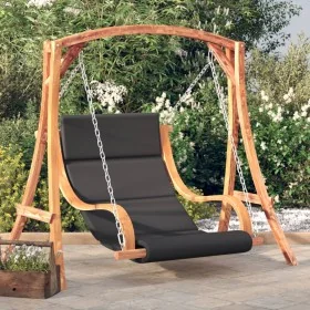 Swing with cushion solid fir wood with teak finish by , Garden rockers - Ref: Foro24-3200618, Price: 370,50 €, Discount: %