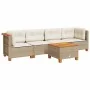 Juego de sofás jardín con cojines 5 pzas ratán sintético beige by , Garden sets - Ref: Foro24-3261727, Price: 375,06 €, Disco...