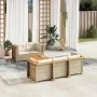 Juego de sofás jardín con cojines 6 pzas ratán sintético beige by , Garden sets - Ref: Foro24-3261733, Price: 464,13 €, Disco...