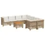 Set de sofás de jardín con cojines 9 pzas ratán sintético beige by , Garden sets - Ref: Foro24-3261778, Price: 752,83 €, Disc...