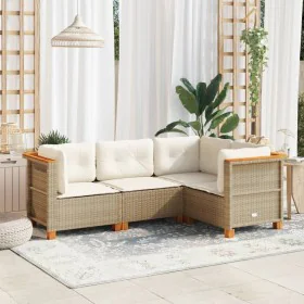 Set of garden sofas with cushions 4 pcs synthetic rattan beige by , Garden sets - Ref: Foro24-3261799, Price: 351,71 €, Disco...