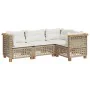Set Gartensofas mit Kissen 4 Stück synthetisches Rattan beige von , Gartensets - Ref: Foro24-3261802, Preis: 367,63 €, Rabatt: %