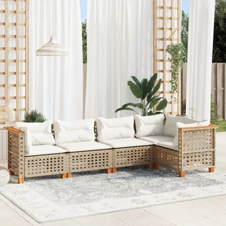 Set Gartensofas mit Kissen 5 Stück synthetisches Rattan beige von , Gartensets - Ref: Foro24-3261814, Preis: 443,01 €, Rabatt: %