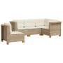 Set of garden sofas with cushions 5 pcs synthetic rattan beige by , Garden sets - Ref: Foro24-3261835, Price: 422,46 €, Disco...