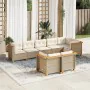 Set de sofás de jardín y cojines 8 piezas ratán sintético beige by , Garden sets - Ref: Foro24-3261889, Price: 639,92 €, Disc...