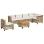 Set sofás de jardín 7 piezas y cojines ratán sintético beige de , Conjuntos de jardín - Ref: Foro24-3261880, Precio: 580,12 €...