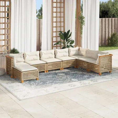 Set de sofás de jardín y cojines 8 piezas ratán sintético beige von , Gartensets - Ref: Foro24-3261958, Preis: 671,07 €, Raba...