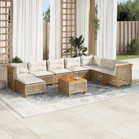 Set de sofás de jardín con cojines 9 pzas ratán sintético beige von , Gartensets - Ref: Foro24-3261964, Preis: 727,29 €, Raba...