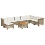 Set de sofás de jardín con cojines 9 pzas ratán sintético beige by , Garden sets - Ref: Foro24-3261964, Price: 727,29 €, Disc...