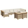 Set de sofás de jardín con cojines 9 pzas ratán sintético beige von , Gartensets - Ref: Foro24-3261991, Preis: 696,05 €, Raba...