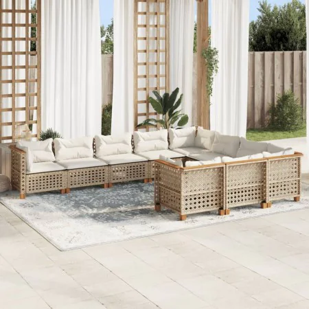 Juego de sofás jardín con cojines beige 10 pzas ratán sintético by , Garden sets - Ref: Foro24-3262036, Price: 862,03 €, Disc...