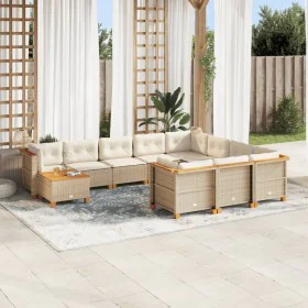 Set de sofás de jardín 11pzas con cojines ratán sintético beige von , Gartensets - Ref: Foro24-3262057, Preis: 866,36 €, Raba...