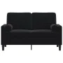 Sofá de 2 plazas con cojines terciopelo negro 120 cm by , Sofas - Ref: Foro24-3278214, Price: 246,72 €, Discount: %