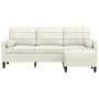 Sofá de 3 plazas con taburete de terciopelo crema 180 cm by , Sofas - Ref: Foro24-3278275, Price: 353,39 €, Discount: %