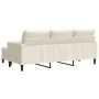 Sofá de 3 plazas con taburete de terciopelo crema 180 cm by , Sofas - Ref: Foro24-3278275, Price: 353,39 €, Discount: %