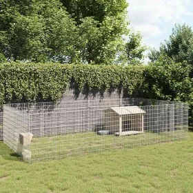 Recinto corral animales 24 paneles hierro galvanizado 54x100 cm by , Cages and habitats for small animals - Ref: Foro24-33213...