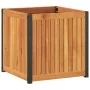 Jardinera de madera maciza de acacia y acero 45x45x44 cm von , Töpfe und Pflanzgefäße - Ref: Foro24-367610, Preis: 79,38 €, R...