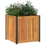 Jardinera de madera maciza de acacia y acero 45x45x44 cm von , Töpfe und Pflanzgefäße - Ref: Foro24-367610, Preis: 79,38 €, R...