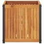 Jardinera de madera maciza de acacia y acero 45x45x44 cm von , Töpfe und Pflanzgefäße - Ref: Foro24-367610, Preis: 79,38 €, R...