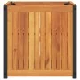 Jardinera de madera maciza de acacia y acero 45x45x44 cm von , Töpfe und Pflanzgefäße - Ref: Foro24-367610, Preis: 79,38 €, R...