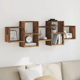 Estantería de pared madera ingeniería envejecida 129x18x42 cm by , Shelves and shelves - Ref: Foro24-853225, Price: 52,38 €, ...