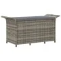 Banco de jardín con cojín ratán sintético gris 116x46x57 cm by , garden benches - Ref: Foro24-363421, Price: 114,73 €, Discou...