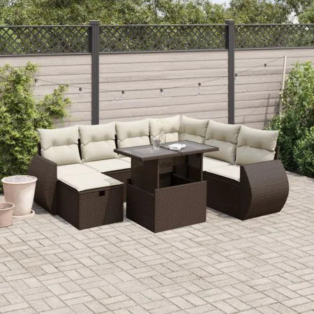 Set sofás de jardín 8 piezas y cojines ratán sintético marrón von , Gartensets - Ref: Foro24-3275163, Preis: 580,24 €, Rabatt: %
