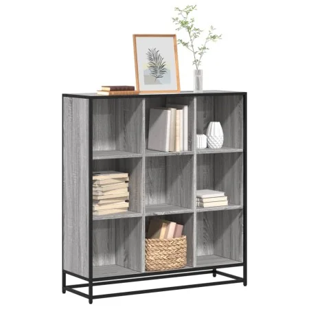 Estantería madera y metal gris Sonoma 97,5x33x107,5 cm de , Librerías y estanterías - Ref: Foro24-3300863, Precio: 110,55 €, ...