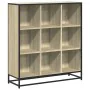 Estantería madera y metal roble Sonoma 97,5x33x107,5 cm de , Librerías y estanterías - Ref: Foro24-3300861, Precio: 107,29 €,...