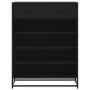 Zapatero de madera de ingeniería y metal negro 75x38x97,5 cm de , Zapateros y organizadores de calzado - Ref: Foro24-3300875,...