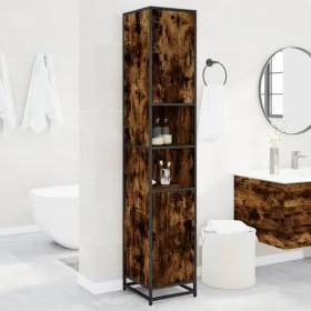 Armario de baño madera y metal roble ahumado 35x37,5x188,5 cm von , Badezimmermöbel - Ref: Foro24-3300882, Preis: 139,91 €, R...