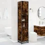 Armario de baño madera y metal roble ahumado 35x37,5x188,5 cm de , Muebles de baño - Ref: Foro24-3300882, Precio: 139,66 €, D...