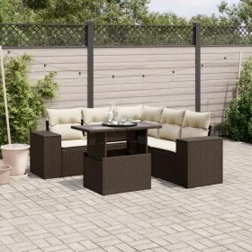 Set sofás de jardín 6 piezas y cojines ratán sintético marrón by , Garden sets - Ref: Foro24-3269163, Price: 476,69 €, Discou...