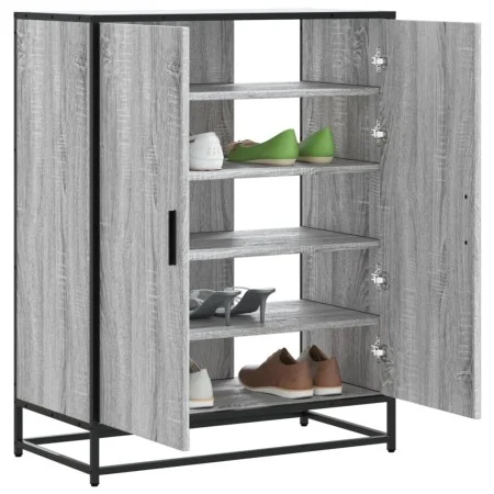 Zapatero madera de ingeniería y metal gris Sonoma 75x38x97,5 cm von , Schuhregale und Schuhorganisatoren - Ref: Foro24-330086...