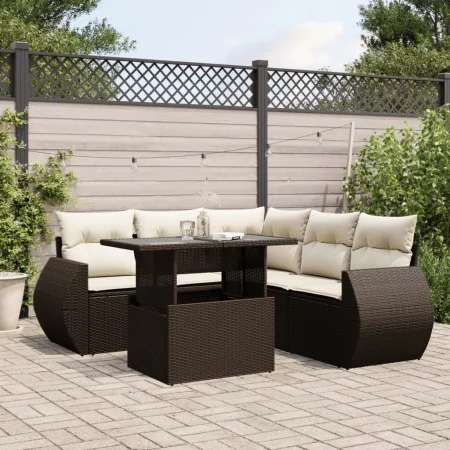 Set sofás de jardín 6 piezas y cojines ratán sintético marrón de , Conjuntos de jardín - Ref: Foro24-3268533, Precio: 483,52 ...
