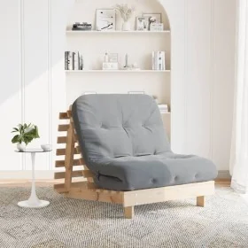 Futón sofá cama con colchón madera maciza de pino 80x206x11 cm by , Futones - Ref: Foro24-846756, Price: 186,16 €, Discount: %
