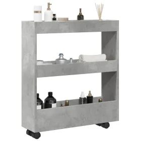 Carro de almacenaje estrecho 3 niveles madera gris hormigón by , Kitchen and dining carts - Ref: Foro24-855244, Price: 46,52 ...
