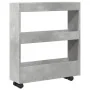 Carro de almacenaje estrecho 3 niveles madera gris hormigón de , Carros de cocina y comedor - Ref: Foro24-855244, Precio: 46,...