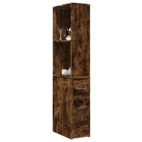 Armario de baño estrecho con ruedas madera roble ahumado by , Lockers and storage cabinets - Ref: Foro24-855299, Price: 97,31...