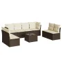 Set de sofás de jardín 9 pzas y cojines ratán sintético marrón von , Gartensets - Ref: Foro24-3217463, Preis: 560,17 €, Rabat...